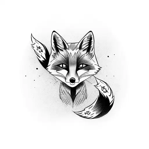 Girl Fox With Tail Up