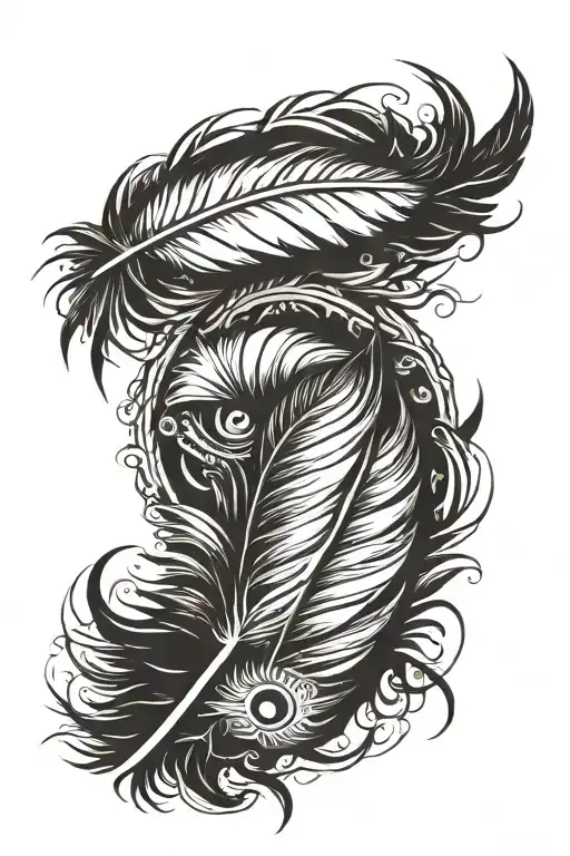 Indian Feathers With Feathered Indian Inside The Feather