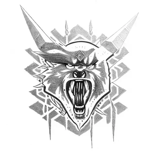 Lobo Enfrentando A Un Samurai