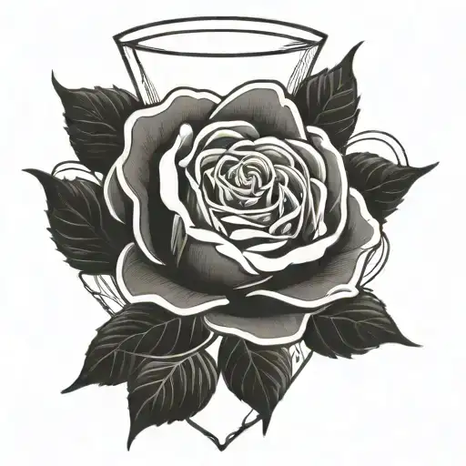 Black Rose Sobriety Hour Glass