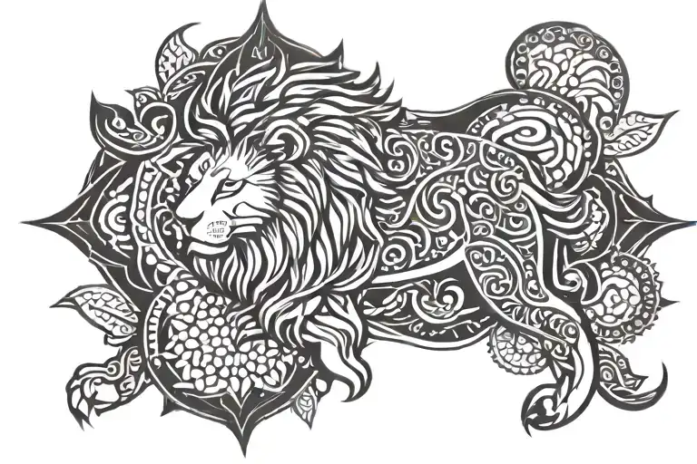 Lion Mandala Design
