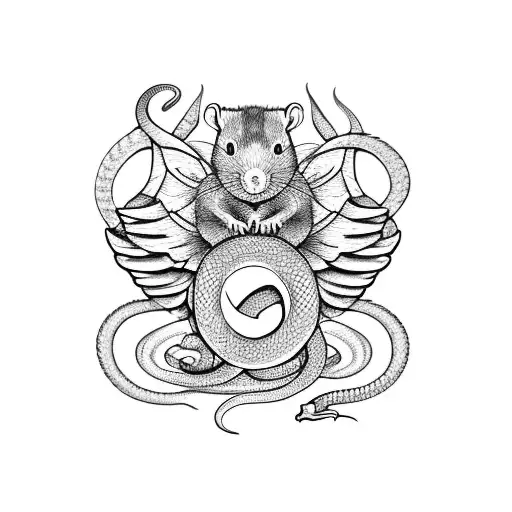 Rat With Snake Body And Wings