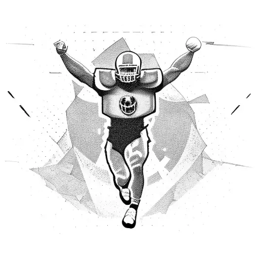 Combine Elements Of Football And Wrestling In A Dynamic Action Pose