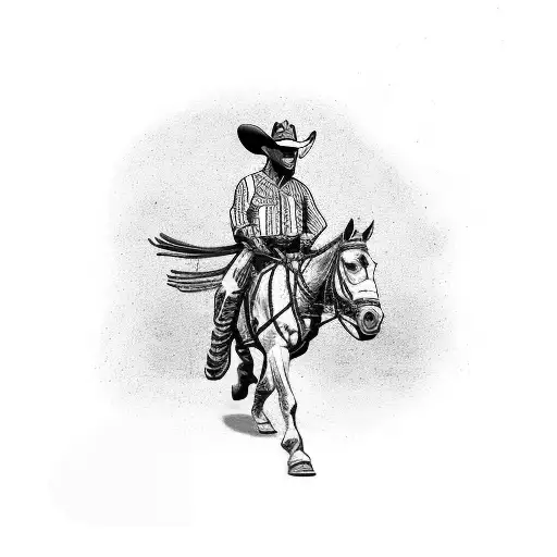 Cowboys With A Little Indian On A Horse