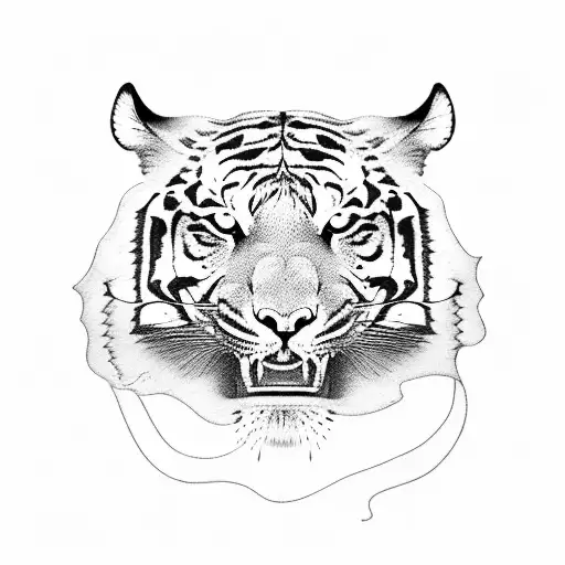 Abstract Representation Of A Tiger In Motion