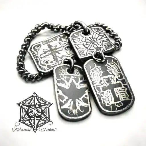 2 Military Dog Tags Wrapped Around A Medical Staff