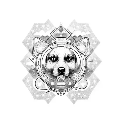 A Celestial Dog Constellation Surrounded By Musical Notes