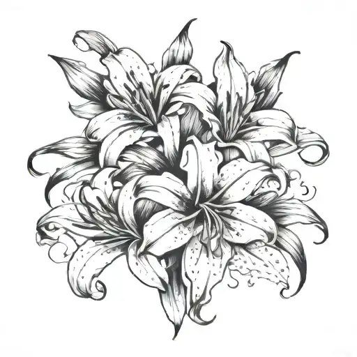 A Delicate Floral Design Incorporating Lilies With A Gritty Street Vibe
