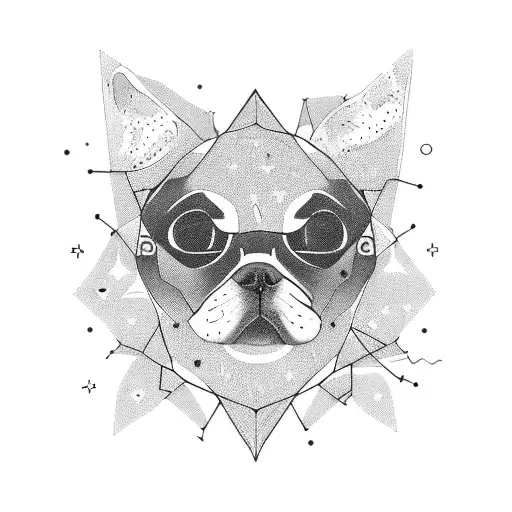 A Book With Pages Made Of Constellations And A Dog Sitting On Top