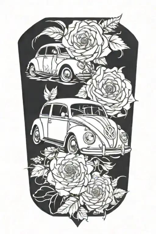 Volkswagen Emblems With Flowers Intertwined