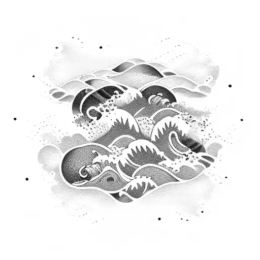 Ocean Wave With Rocks