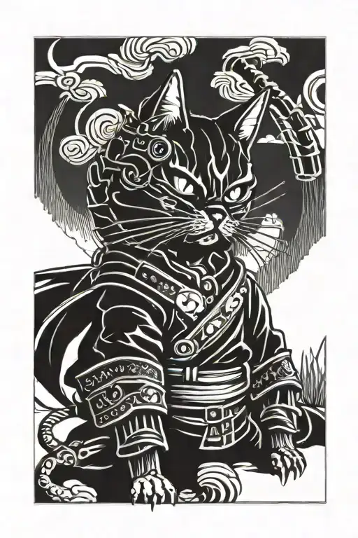 Samurai Cat Cyberpunk