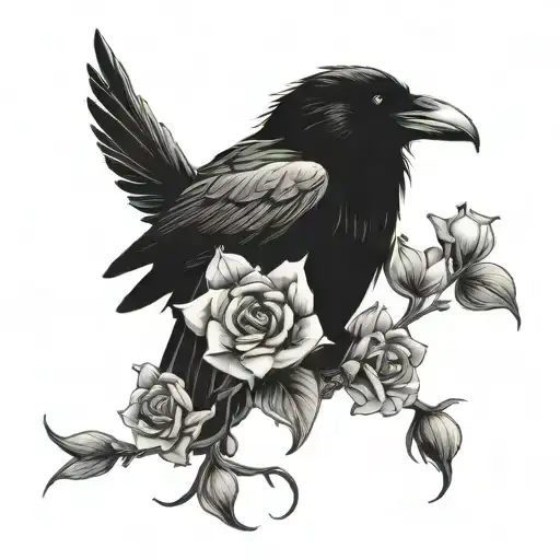 Raven With Dead Snapdragon Skulls