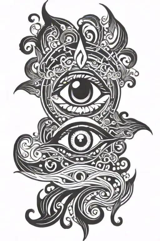 Fire With Ra Eye Inside Surrounded