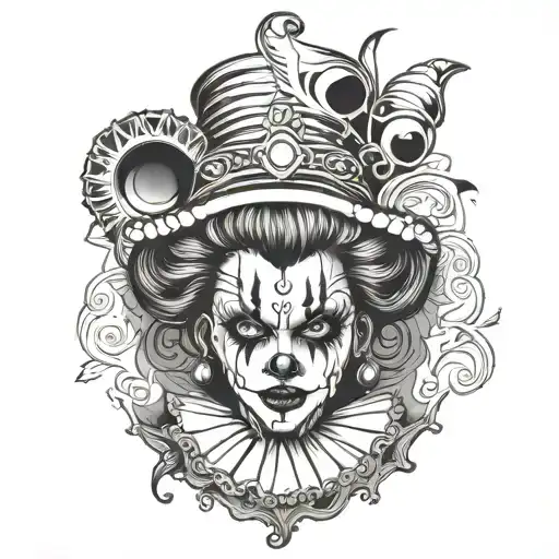 Gothic Clown Woman From The Front