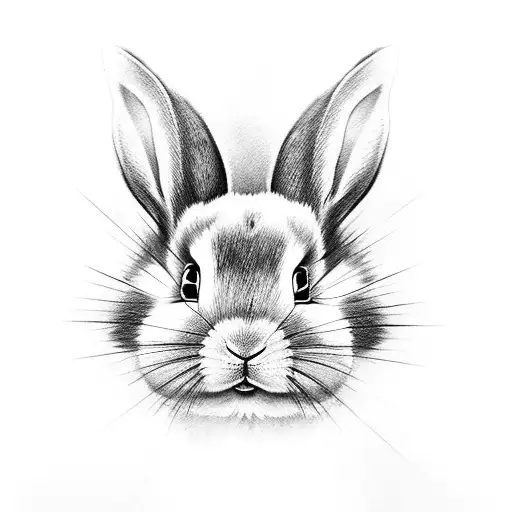 Back Side Little Girl Holding Bunny Rabit Dull