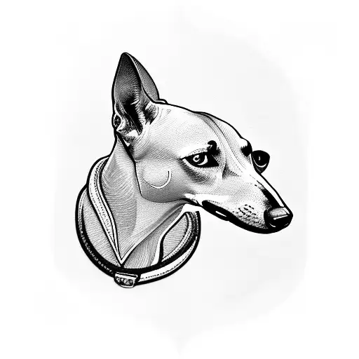 Black Greyhound With Pinky Collar