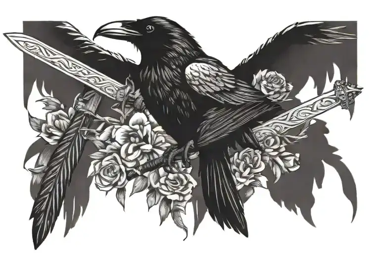 Raven On End Of Sword