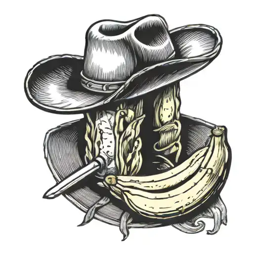 A Cowboy Hat And Banana Sharing A Pickle As A Symbol Of Friendship And Unity