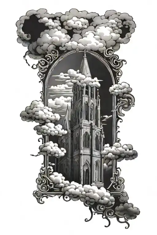 Warhammer Script Writing Clouds Floating Church Window