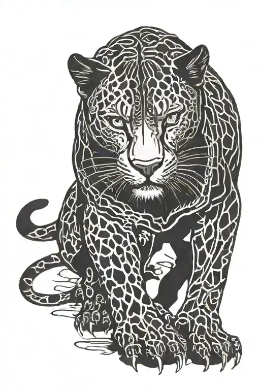 Black Panther Animal Crawling Downwards