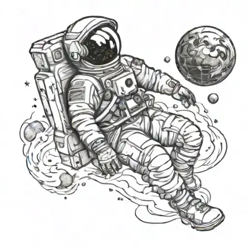 Astronaut Floating In Space