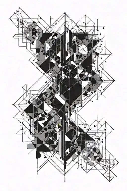 Abstract Geometric Shapes Inspired By Architectural Blueprints