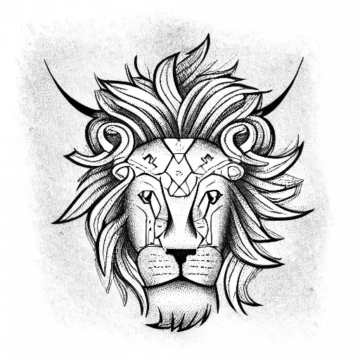 A Bull And A Lion With A Bow