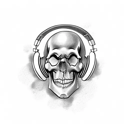 Skull With Headphones On
