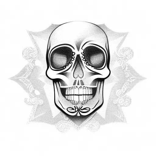 Half Sugar Skull Half Realistic Skull