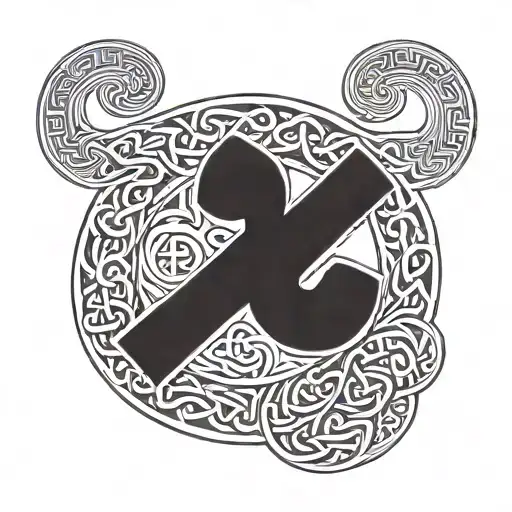 A Striped Bracelet With A Celtic Triskelion Included In The Design