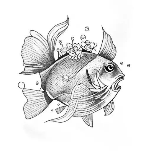 Fish With Lemon And Flowers