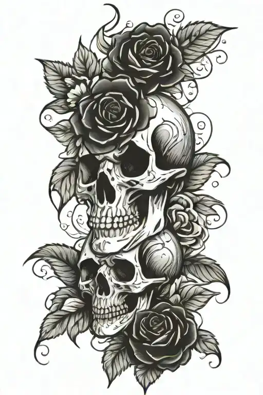 Skull And Four Roses