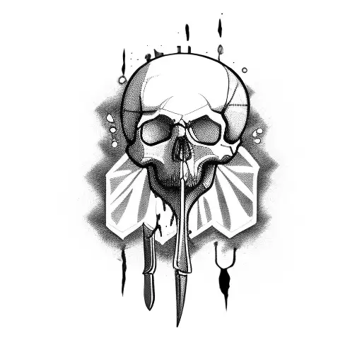 Skull With Knives