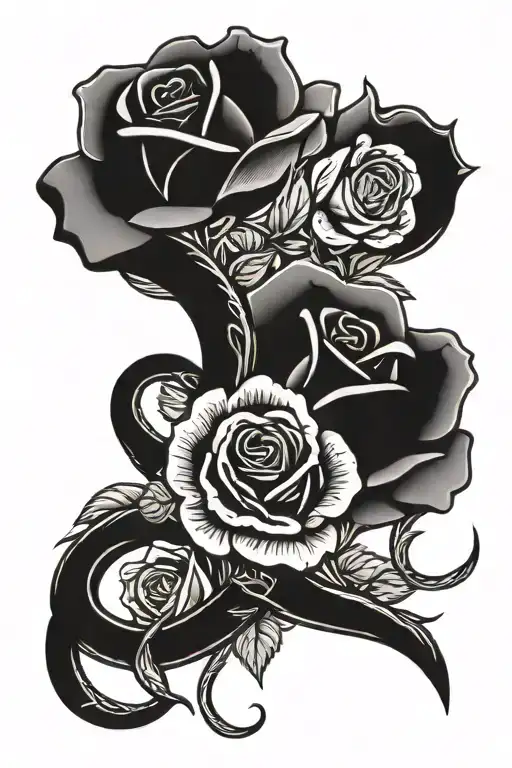 Horseshoe And Rose Intertwined