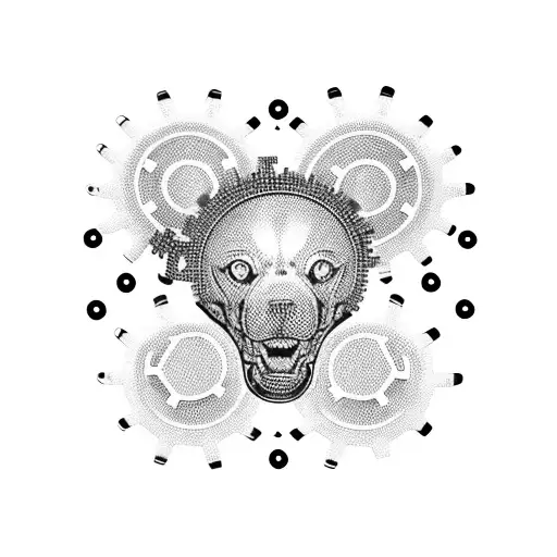 Mechanical Gears Forming A Silhouette Of My Dog