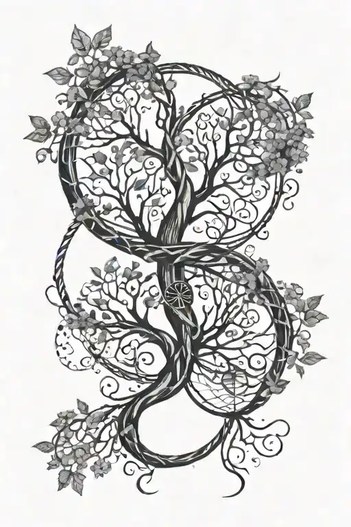 A Dna Double Helix Intertwined With A Tree Of Life Symbol