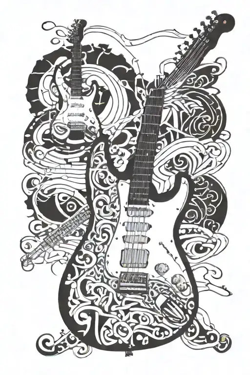 Names Of Several People Forming A Stratocaster Guitar