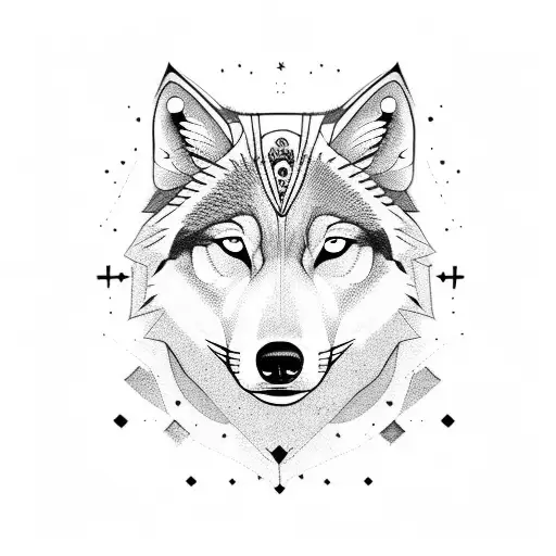 Half Black Half White Wolf