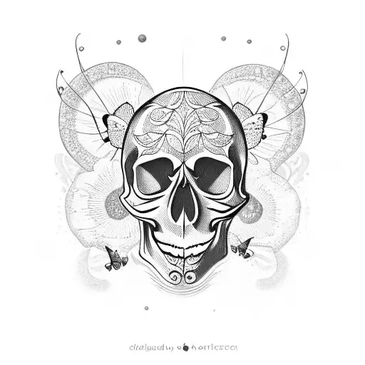 Skull With Butterflies