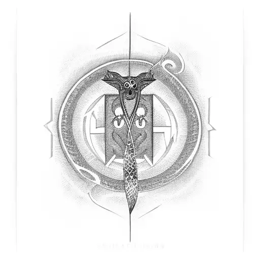 Ankh Symbol With Snake