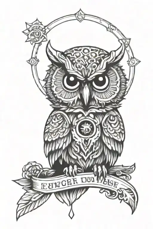 An Owl Wearing A Law Enforcement Badge With An Evil Eye Pendant