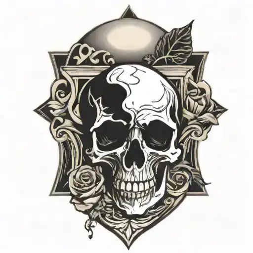 Skull With Hourglass