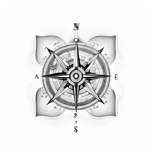 A Guitar And A Compass Intertwined Together