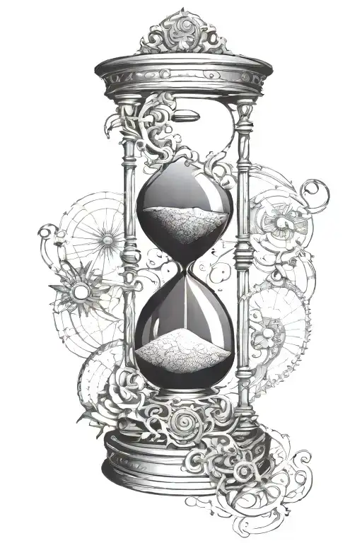 Hourglass With Intricate Mechanical Details Symbolizing The Passage Of Time