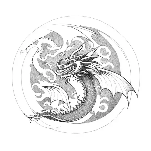 Dragon And Moon