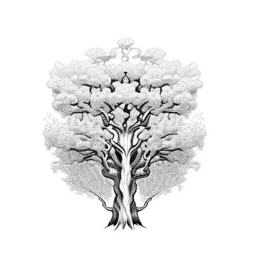 Wheeping Willow Tree With Skulls As Trunk