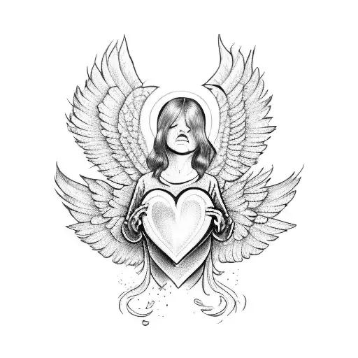An Angel Crying Over Heart Break