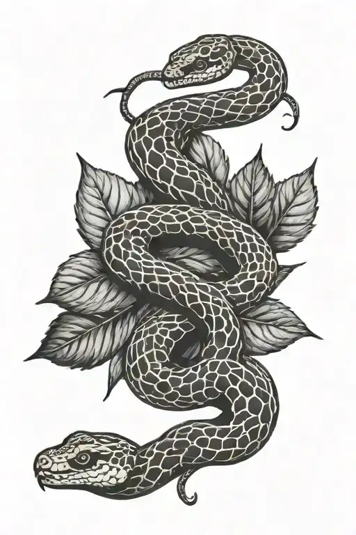 Leaves And Snake