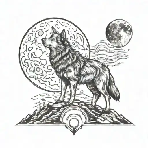 Wolf Howling At The Moon Phases